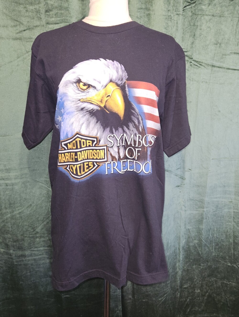 Vintage Y2K Harley Davidson Symbols Of Freedom Tee Black Hills Rapid City, SD